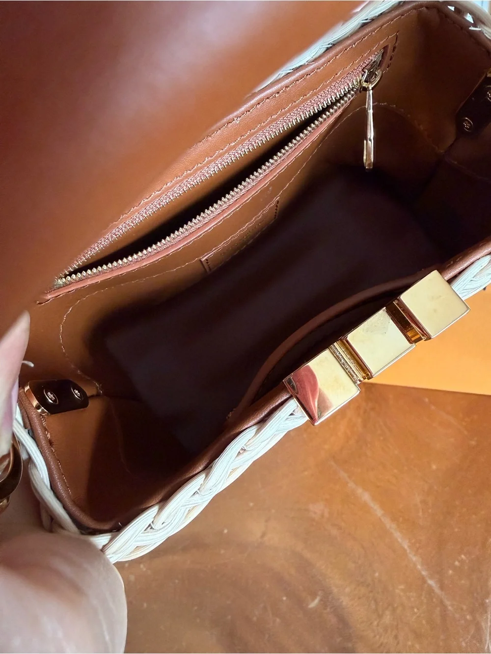 Louis Vuitton Brown Cognac Wicker Capucines Mini Handbag